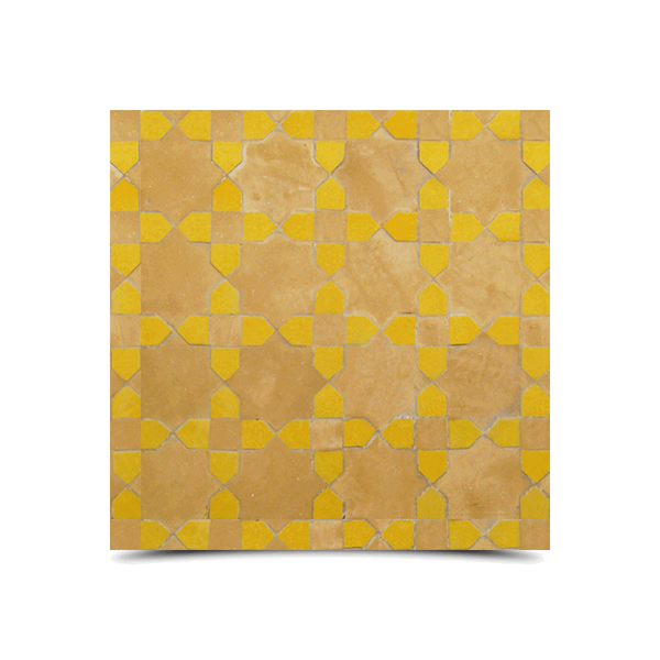 Moroccan Mosaic Beige Blue Tile - Premium Glazed Pattern