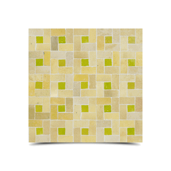Moroccan Mosaic Beige Yellow Pattern - High-Quality Glazed Tiles