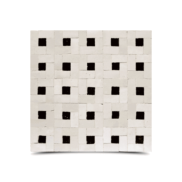 Moroccan Mosaic Black & White Tiles - Elegant Zellij Design
