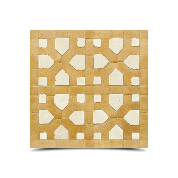 Moroccan Mosaic Tiles - White & Beige Geometric Pattern
