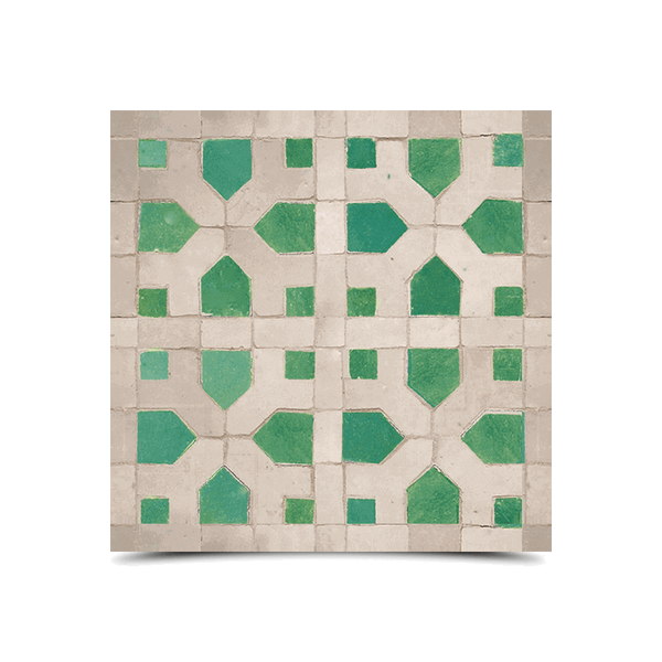 Elegant Moroccan Gray Green Mosaic Tiles