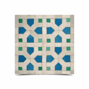 Moroccan Mosaic Tiles - Gray, Blue & Green Geometric Pattern