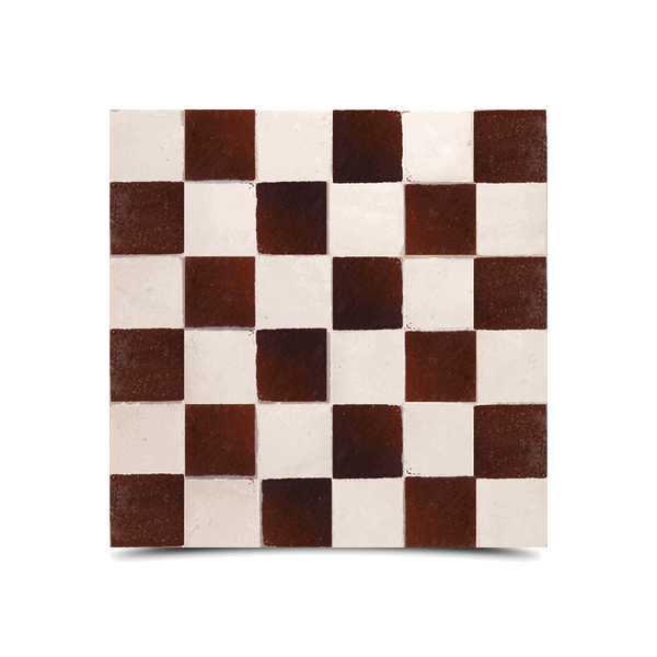 Moroccan Mosaic White & Brown Tiles - Top-Quality Glazed Pattern