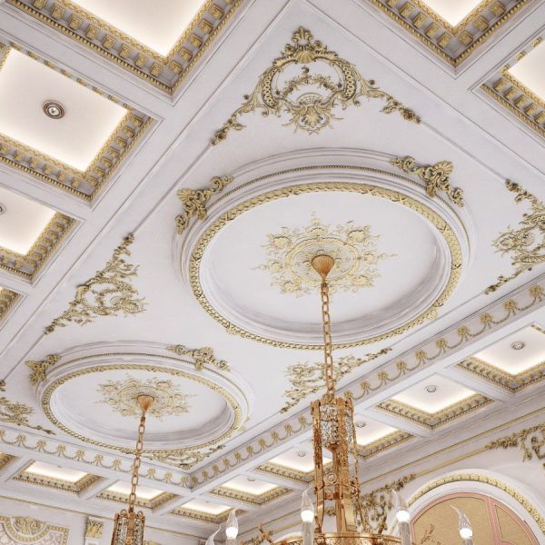 Luxury Moroccan-Inspired Gypsum Plaster Ceiling - Handcrafted Elegance