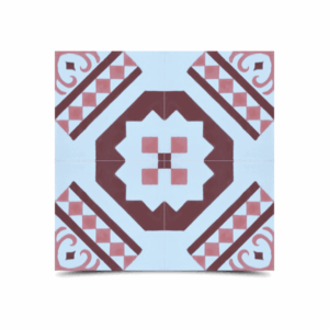 Moroccan Pink & Purple Cement Tiles - Squares & Ogee Arches