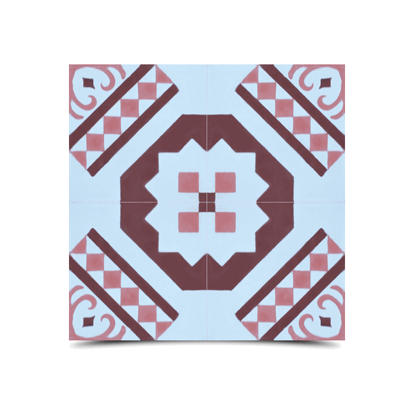 Moroccan Pink & Purple Cement Tiles - Squares & Ogee Arches