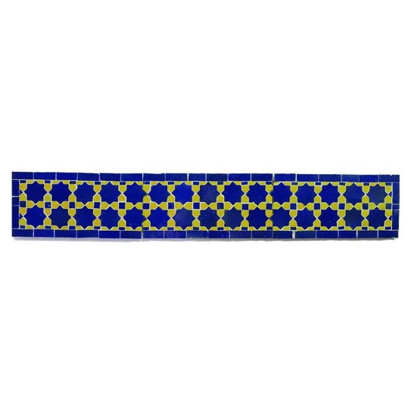 Moroccan Blue Star Mosaic Border Tiles