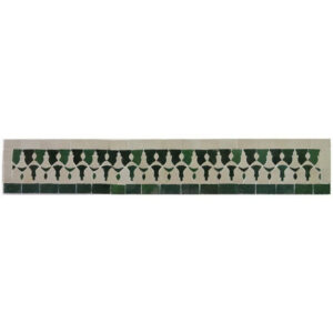 "Premium Moroccan Mosaic Border | Green & White Tilework"