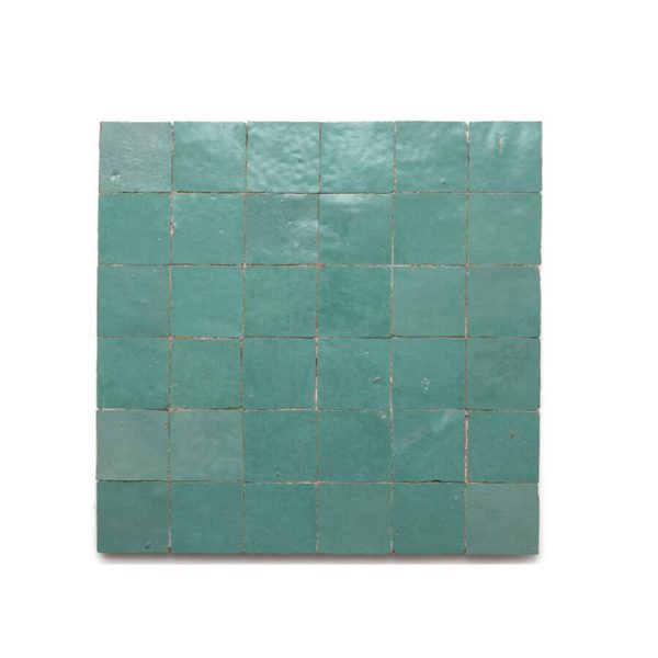 Moroccan Aqua Green Mosaic Tiles - Handmade Glazed 6x6 Tiles