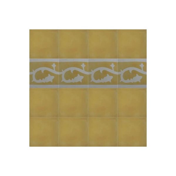Elegant Moroccan Beige Leaf Cement Border for Stylish Spaces
