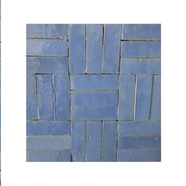 Elegant Lavender Blue Handmade Moroccan Bejmat Tiles