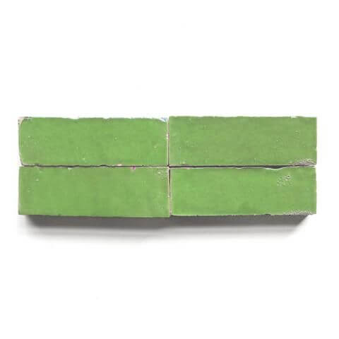 Vintage Lime Green Moroccan Bejmat Tiles - Handcrafted Indoor/Outdoor - Custom Sizing Options