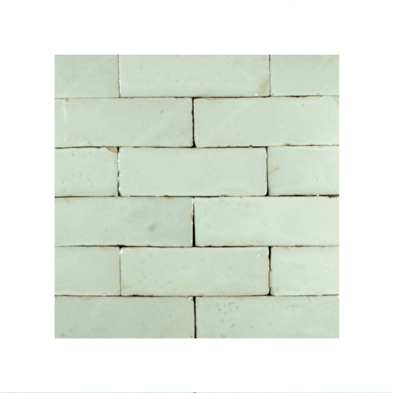 Handcrafted Pastel Green Bejmat Tiles - Vintage Moroccan Elegance