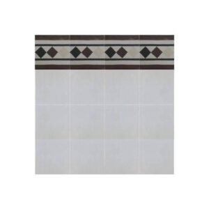 Elegant Black & White Moroccan Cement Border Tile