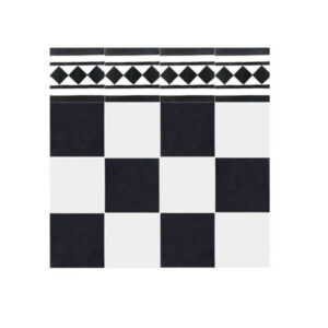 Moroccan Cement Border Tiles - White & Black Pattern, Durable & Stylish