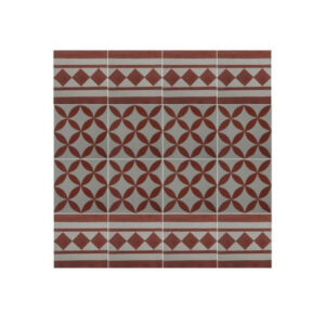 Moroccan Cement Border in Brown, Black & White - Handcrafted Fez Zellige