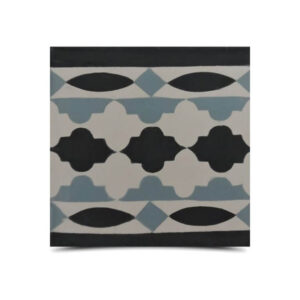 Moroccan Cement Border Tiles - Gray, White & Black Pattern