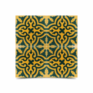 Moroccan Cement Pattern Yellow & Black Tiles - Handmade Artisan Mosaic