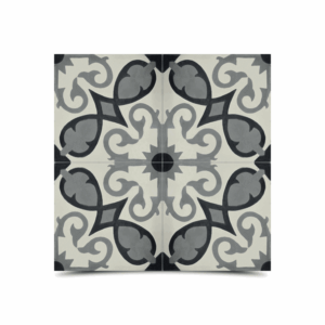 Moroccan Cement Tile Gray & Black - Elegant Floral & Geometric Patterns