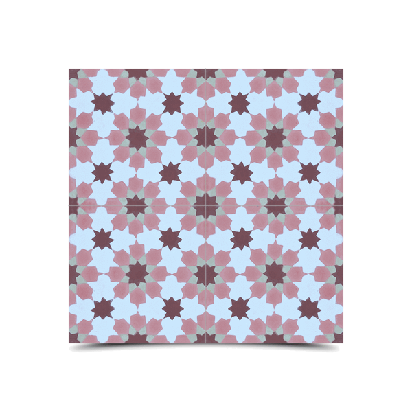 Vibrant Moroccan Cement Purple Geometric Tiles - High Quality