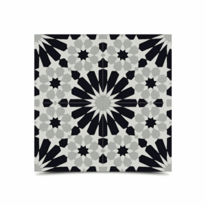 Moroccan Black & Gray Cement Tile Pattern - 243