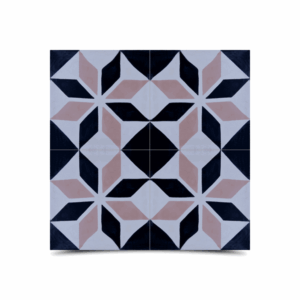 Moroccan Cement Tile Pattern Black Pink White 246