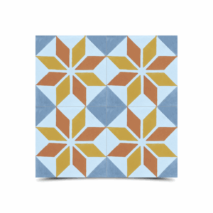 Moroccan Cheerful Colors Cement Tiles - 247, Water-Resistant