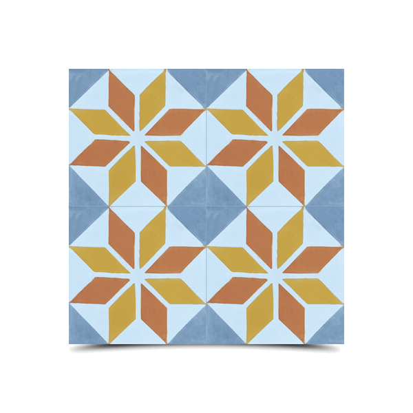 Moroccan Cheerful Colors Cement Tiles - 247, Water-Resistant