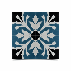 Moroccan Cement Pattern in Navy Blue & Black - Elegant and Durable Tiles