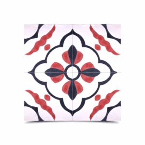 Captivating Moroccan Cement Pattern Tile - White, Blue & Pink