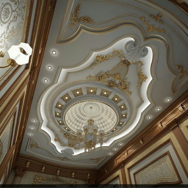 Moroccan Gypsum Fiberglass Plaster Rose Ceiling Ornament