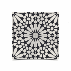 Enchanting Moroccan Cement Geometric Tile – Black & White
