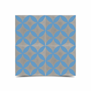 Moroccan Cement Tile Gray & Blue | Unique Arches & Crosses