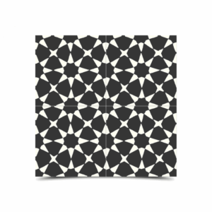 Moroccan Black & White Cement Tiles - Geometric Patterns