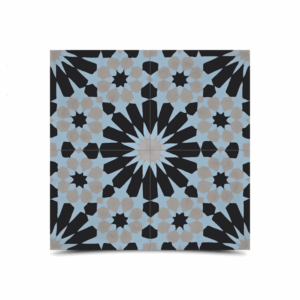 Moroccan Cement Pattern Tiles | Black, Blue, Pink, Tan