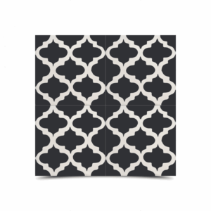Moroccan Black & White Ogee Cement Tile - Elegant & Durable