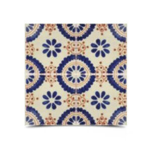 Blue & Orange Moroccan Floral Hand-Painted Tiles - Waterproof & Long-Lasting