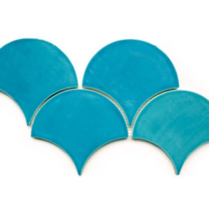 Large Caribbean Blue Fish Scale Tiles for Walls & Floors