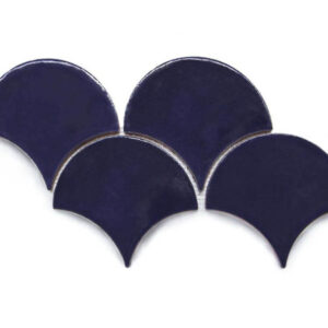 Large Cobalt Moroccan Fish Scales Tiles - Handcrafted & Durable