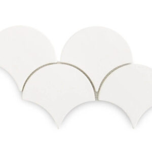 Large Moroccan Fish Scales Marshmallow - Glossy Handcrafted Tiles