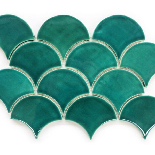 Moroccan Fish Scales Sea Mist Tiles - Coastal Elegance