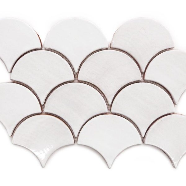Moroccan Fish Scale Tiles - White | Stylish & DurableTiles