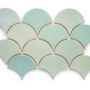 Captivating Lark Green Moroccan Fish Scales Tile