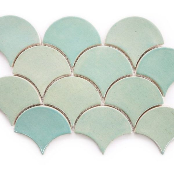 Captivating Lark Green Moroccan Fish Scales Tile