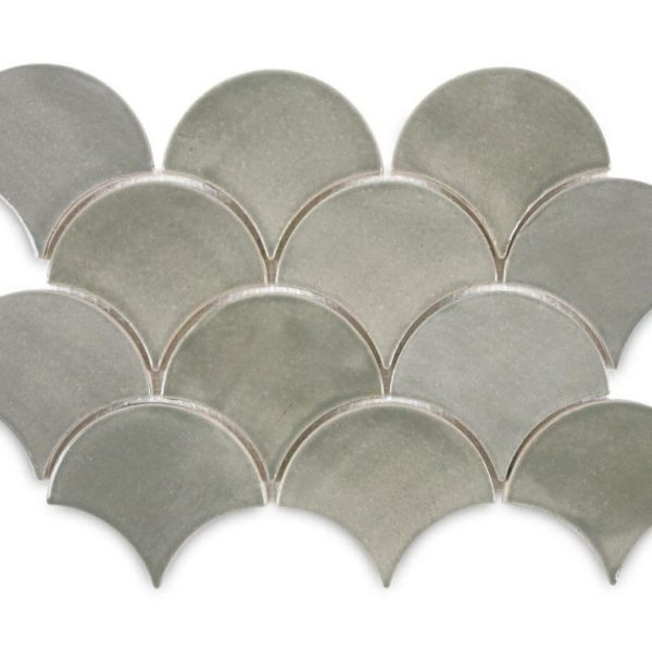 Elegant Sooty Grey Moroccan Fish Scale Tiles.