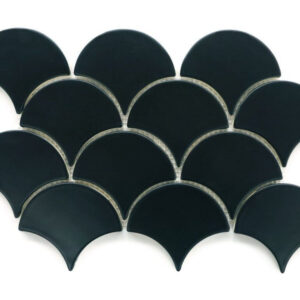 Moroccan Fish Scales - Satin Black Tile - Premium Quality