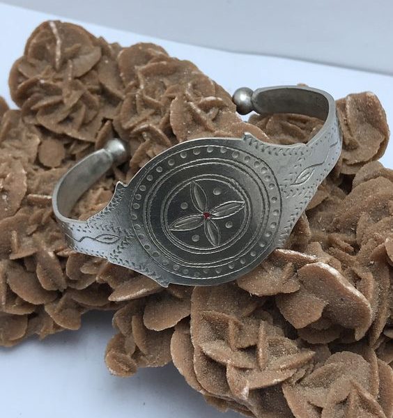 Moroccan Tuareg Berber Silver Geometric Bracelet.