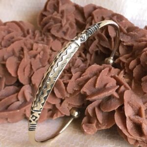 Moroccan Tuareg Berber Silver Geometric Bracelet, Adjustable Elegance