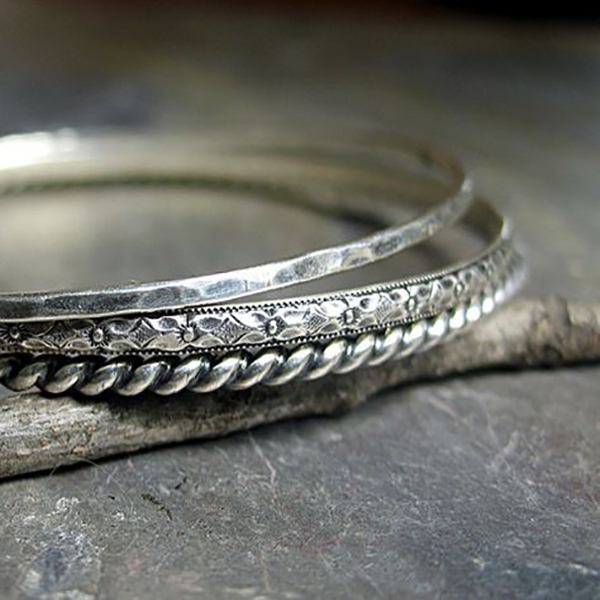 Moroccan Tuareg Berber Silver Geometric Bracelet, Handcrafted