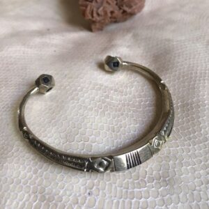 Moroccan Handcrafted Silver Bracelet with Geometric Patterns